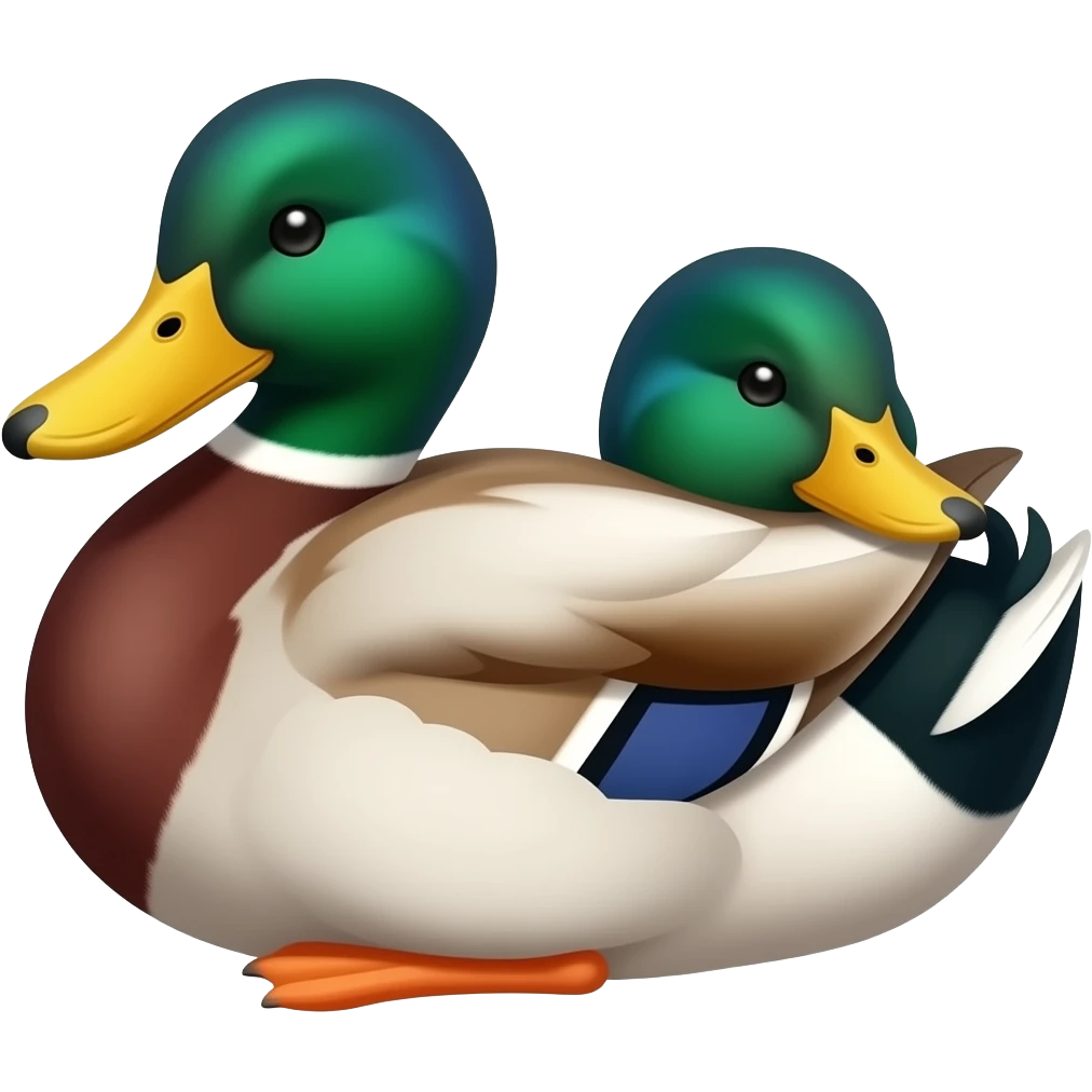 Two ducks snuggled together emoji