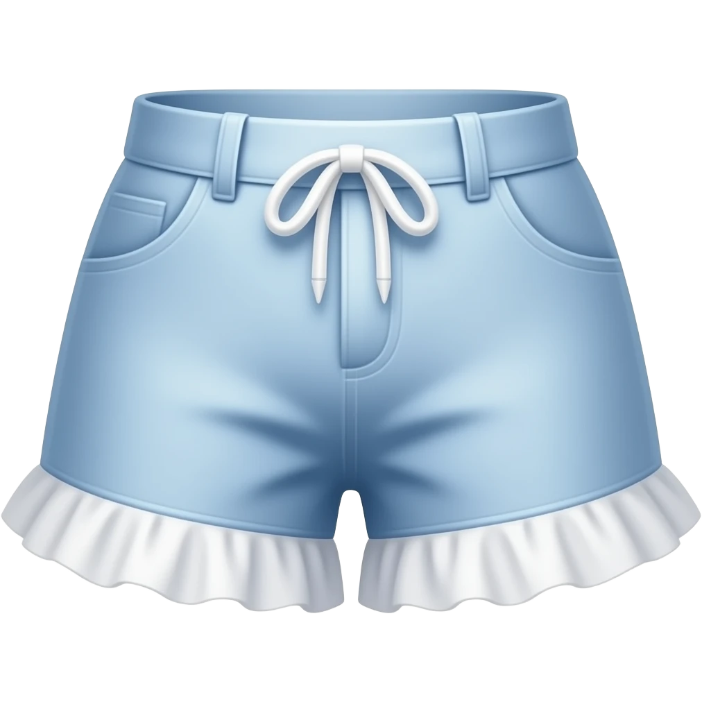 realistic blue and white shorts with ruffles emoji
