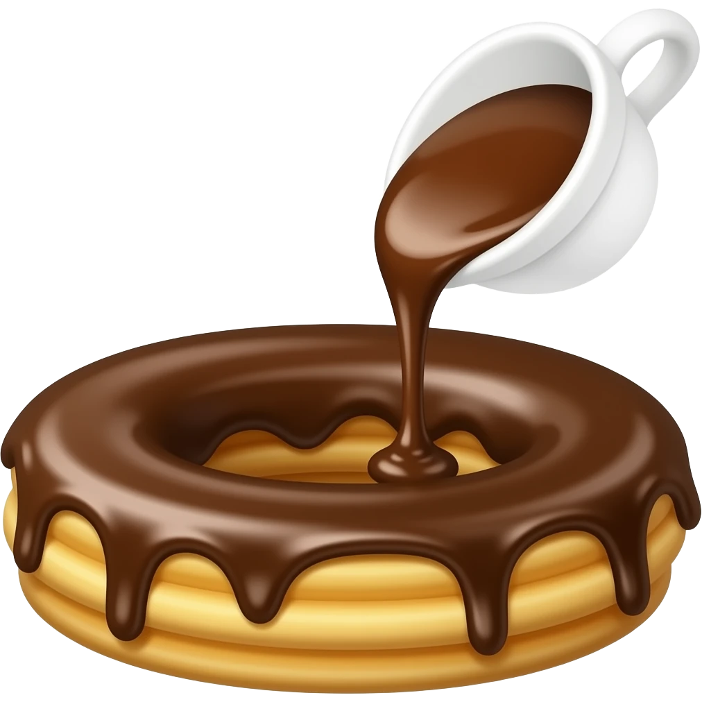 chocolate syrup deeping chocolate churros emoji