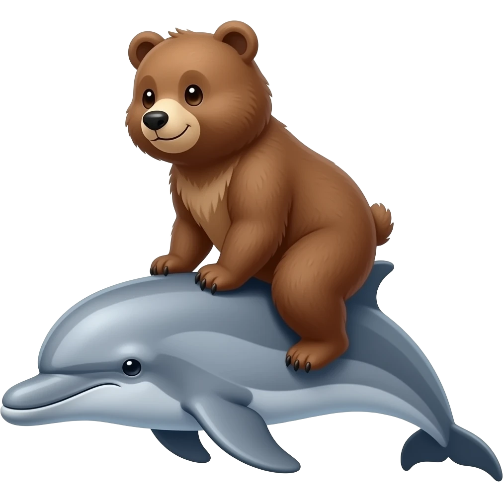 bear riding a dolphin emoji