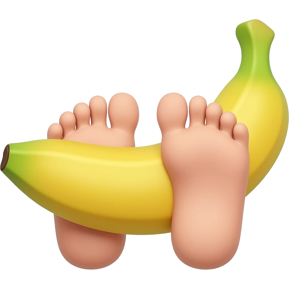 Feet gripping a banana emoji