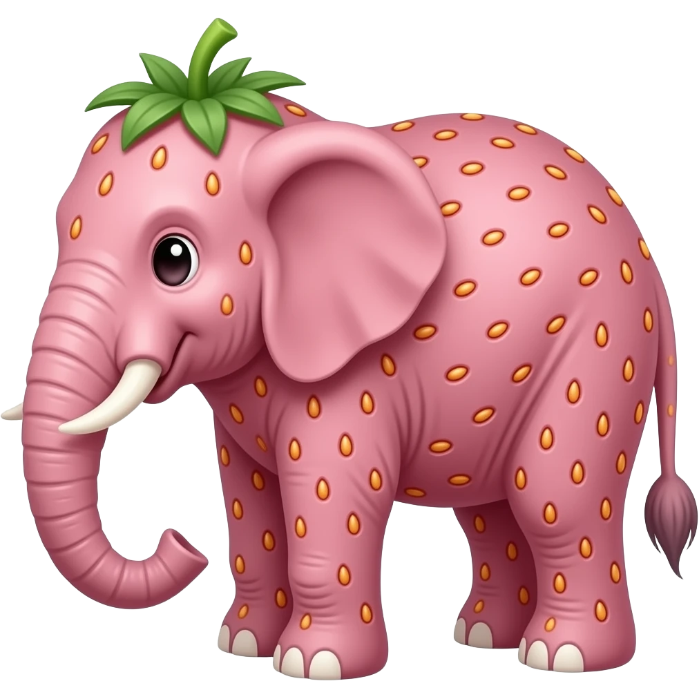 Strawberry elephant emoji