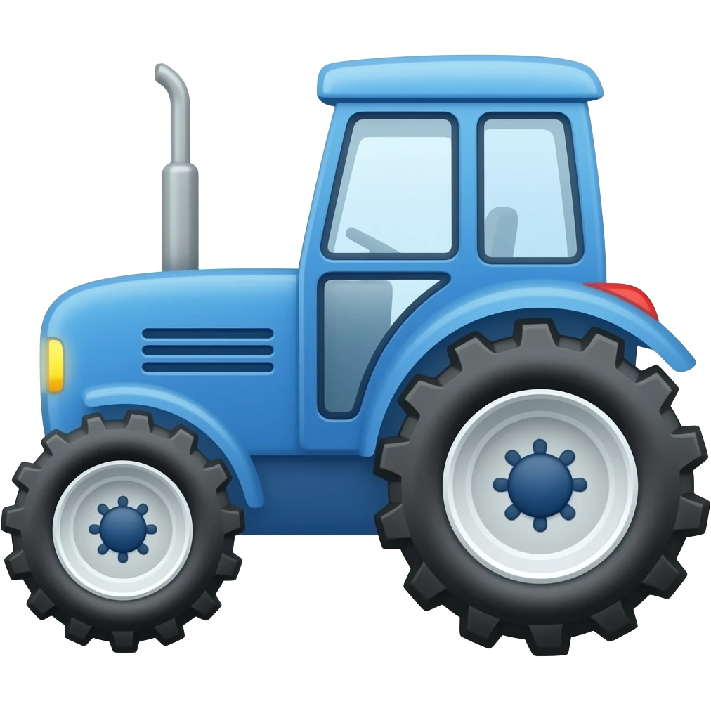 Blue Tractor Icon emoji