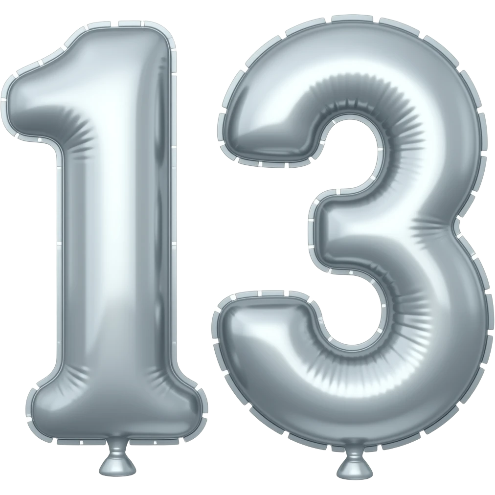 Silver 13 ballon emoji