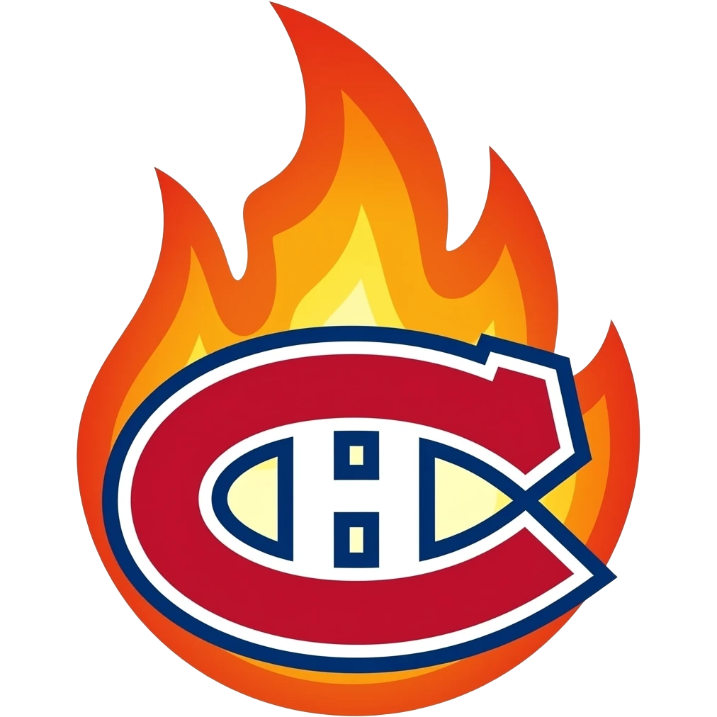 Montréal canadiens logo with fire behind it emoji
