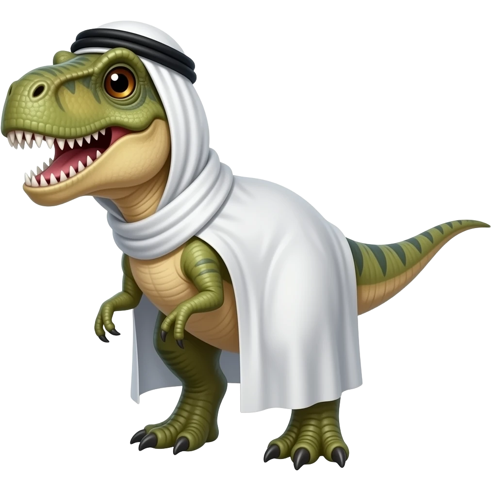Dinosaurio con ropa arabe emoji