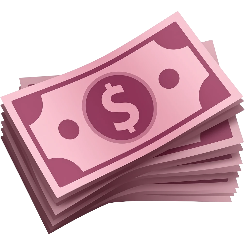 darker burgundy paper money emoji