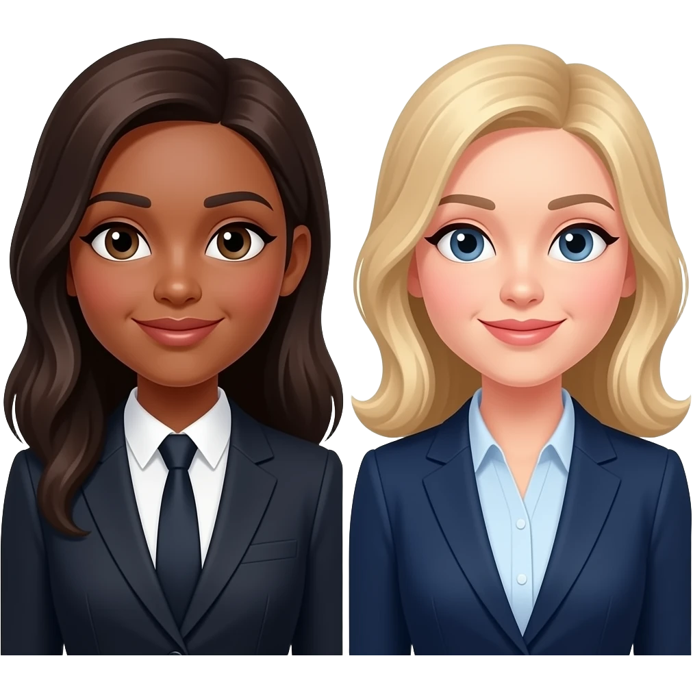 Brunette Lawyer bestie and blonde PA bestie emoji