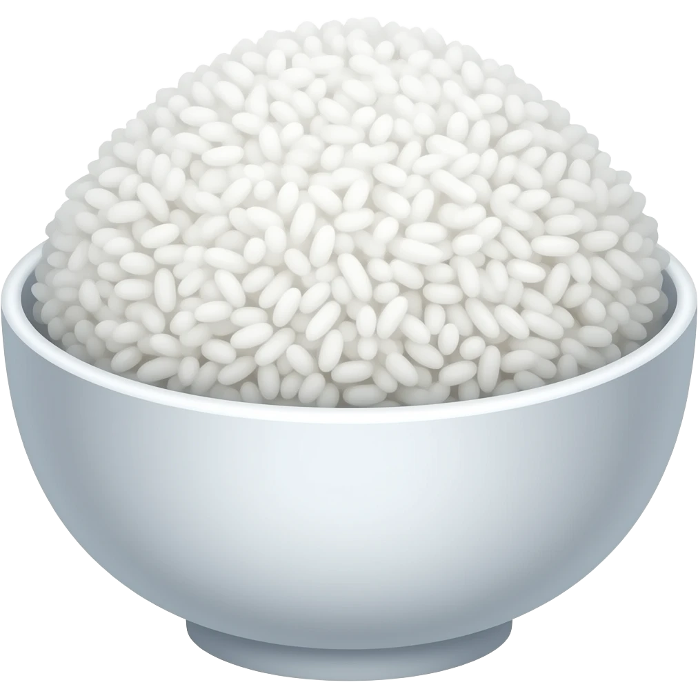 Steamed white rice in a bowl emoji
