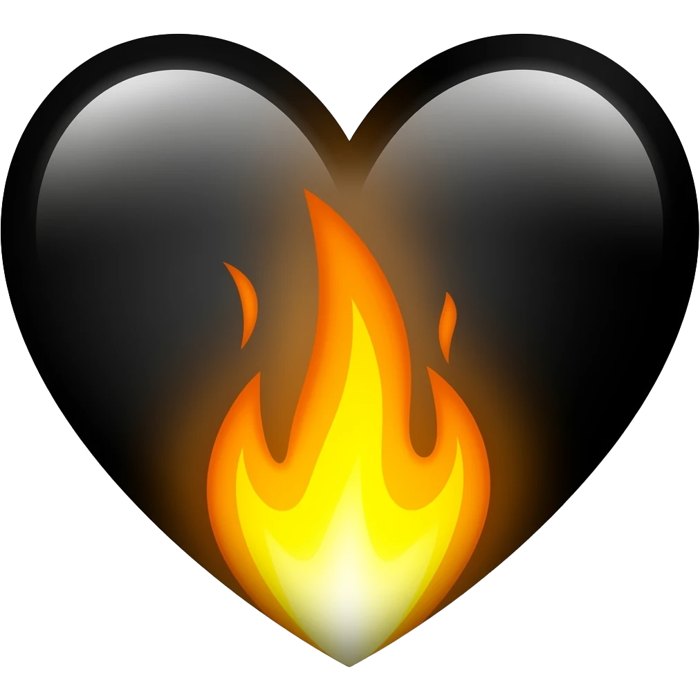 I want a black heart with firee exactly l ike this ❤️‍🔥 emoji