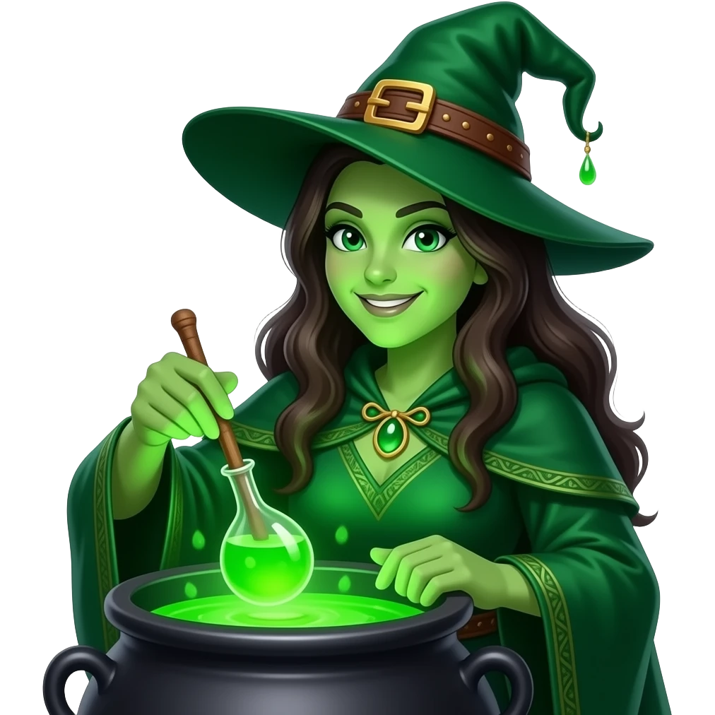green witch cooking potion emoji