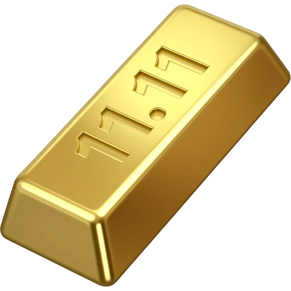 11:11 gold bar engraved emoji