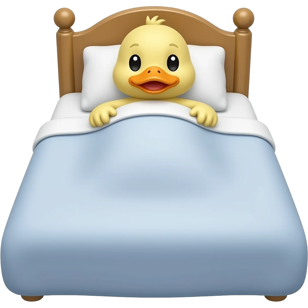 Duck in a bed emoji