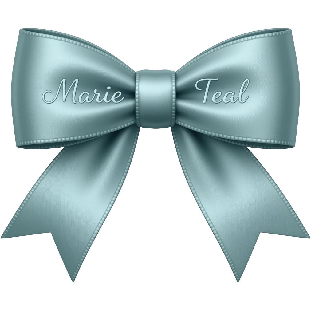 A bow has your name  marie teal bow emoji