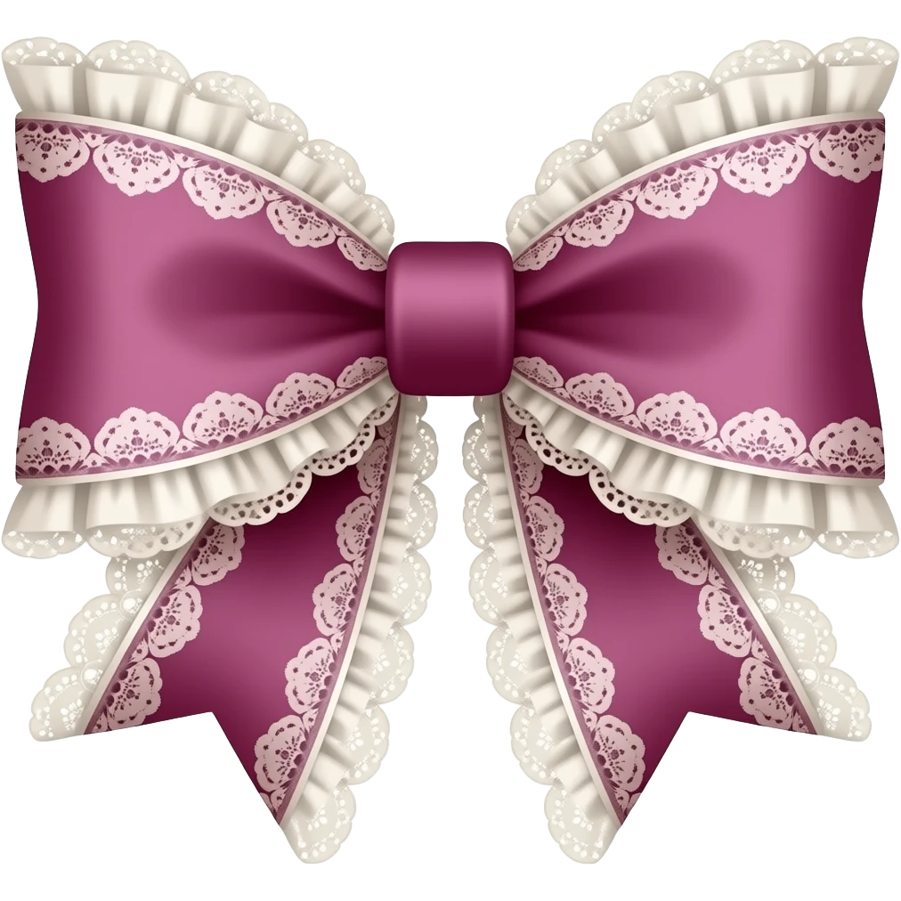 vintage rococo margenta bow with lace and frills emoji
