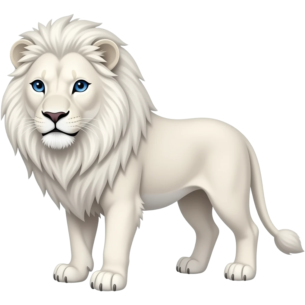 White lion with blue eyes emoji
