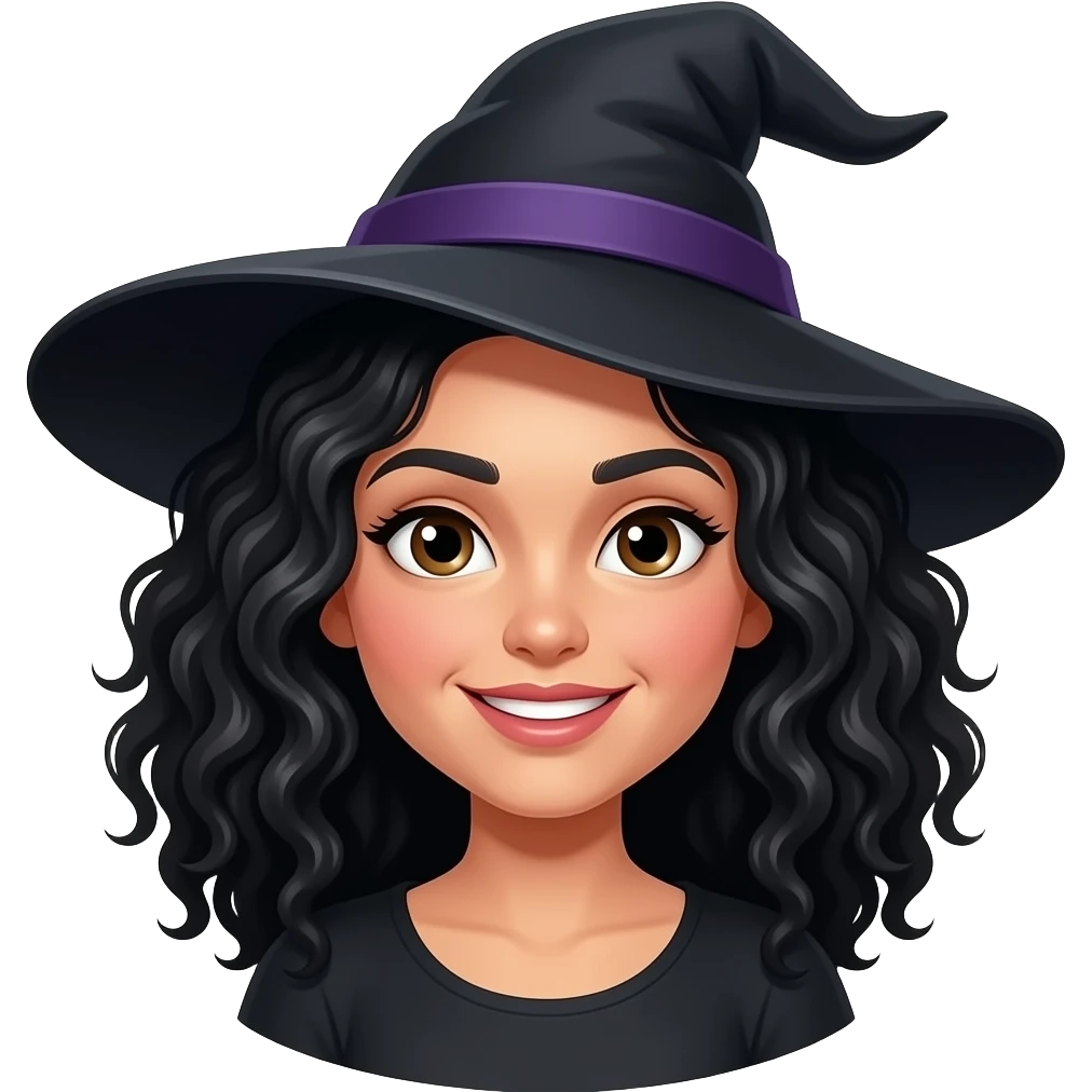 BLACK CURLY HAIR WITCH emoji
