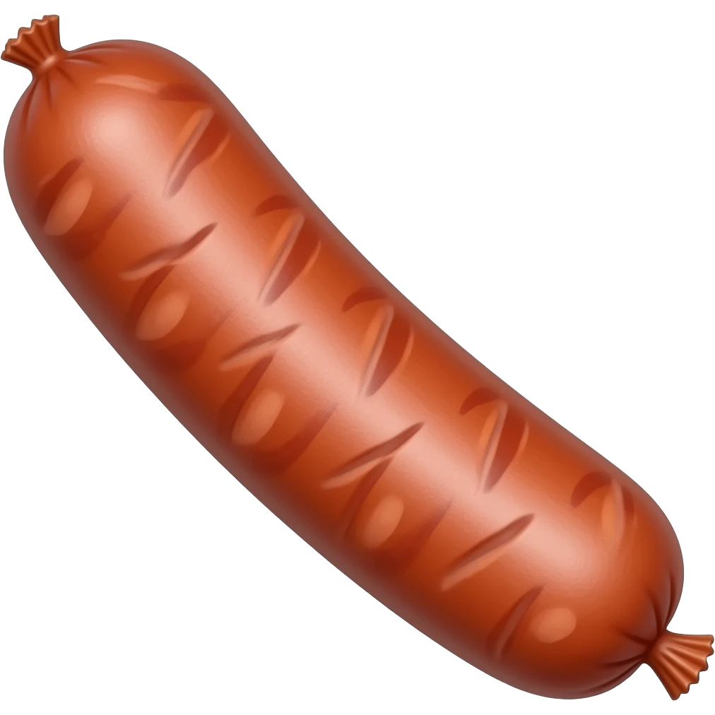 Sausage no bun, no garnish, no knife scores, and much longer emoji