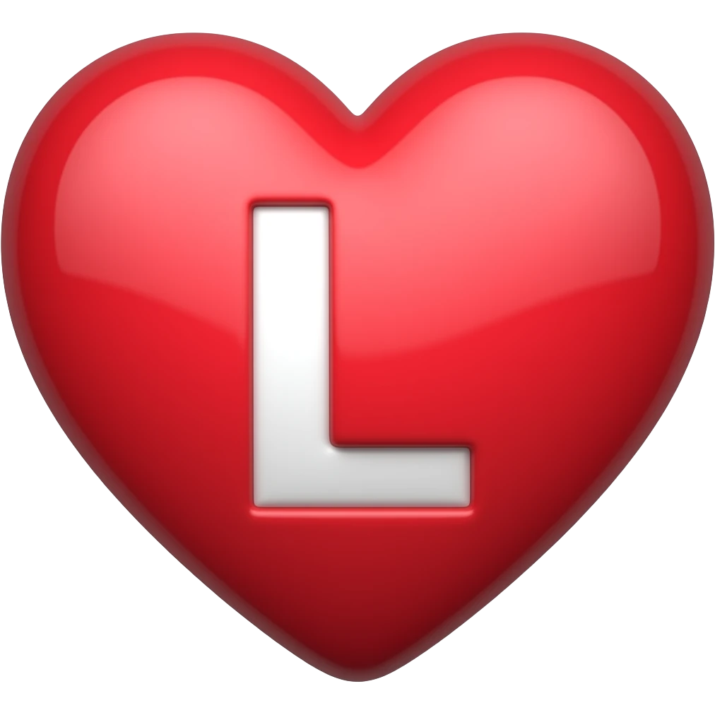 Heart with a L inside it emoji
