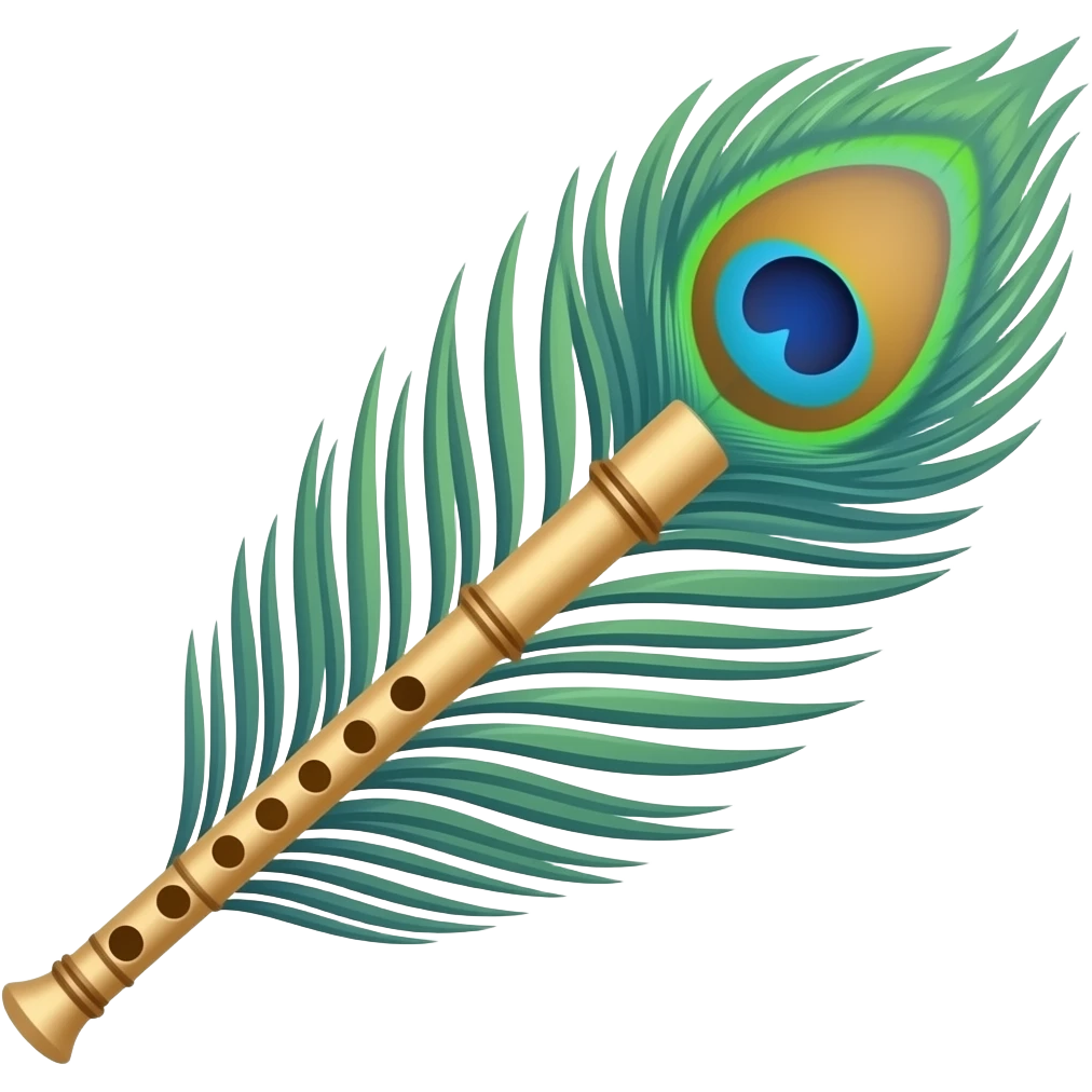 flute with peacock feathers emoji