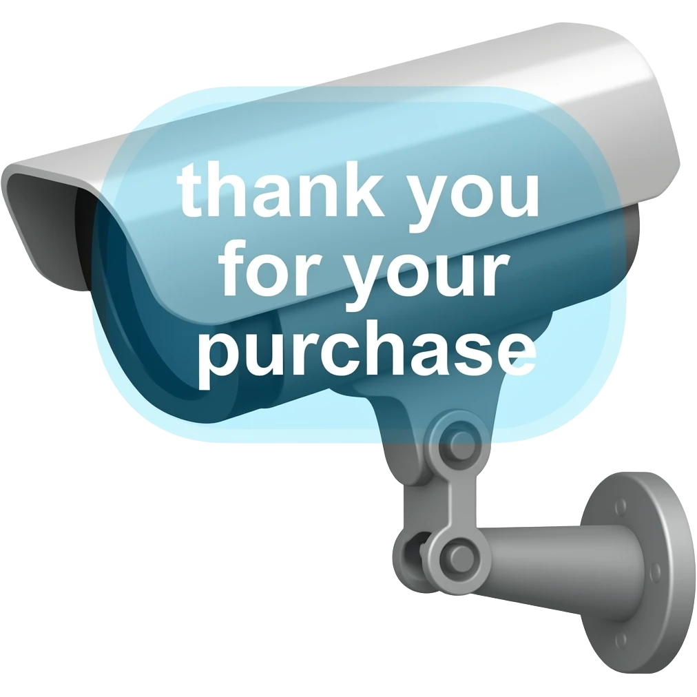 caamras de seguridad agrgar texto gracias por su compra emoji