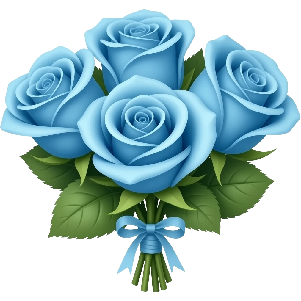 roses baby blue bouquet emoji