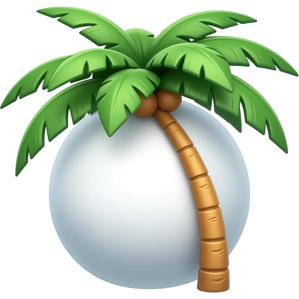 Palm tree snowball emoji
