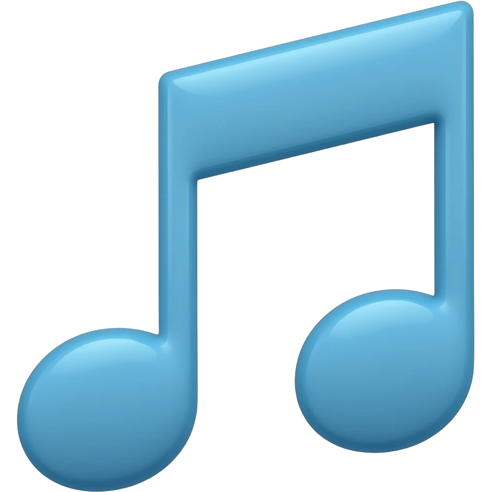 double note de musique bleue emoji