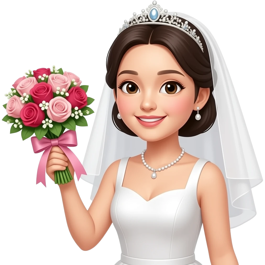 부케를 던지는 한국인 신부 emoji