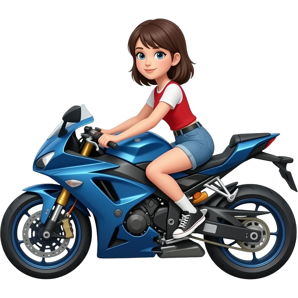 Uma menina de moto emoji