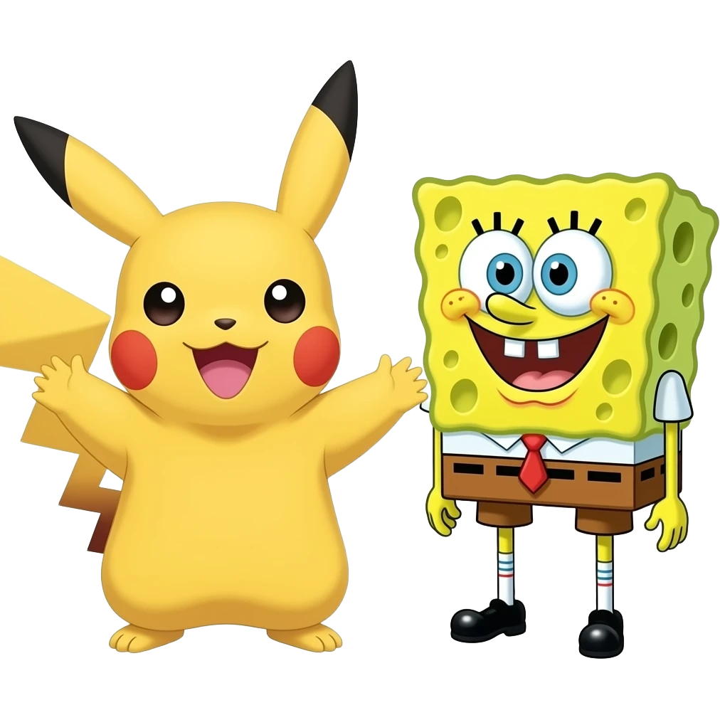 Pikachu meets spongebob emoji
