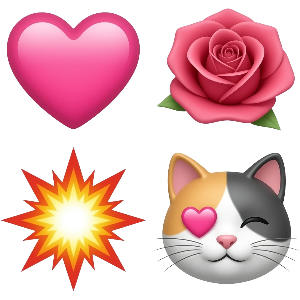 🩷🌹💥😻 emoji