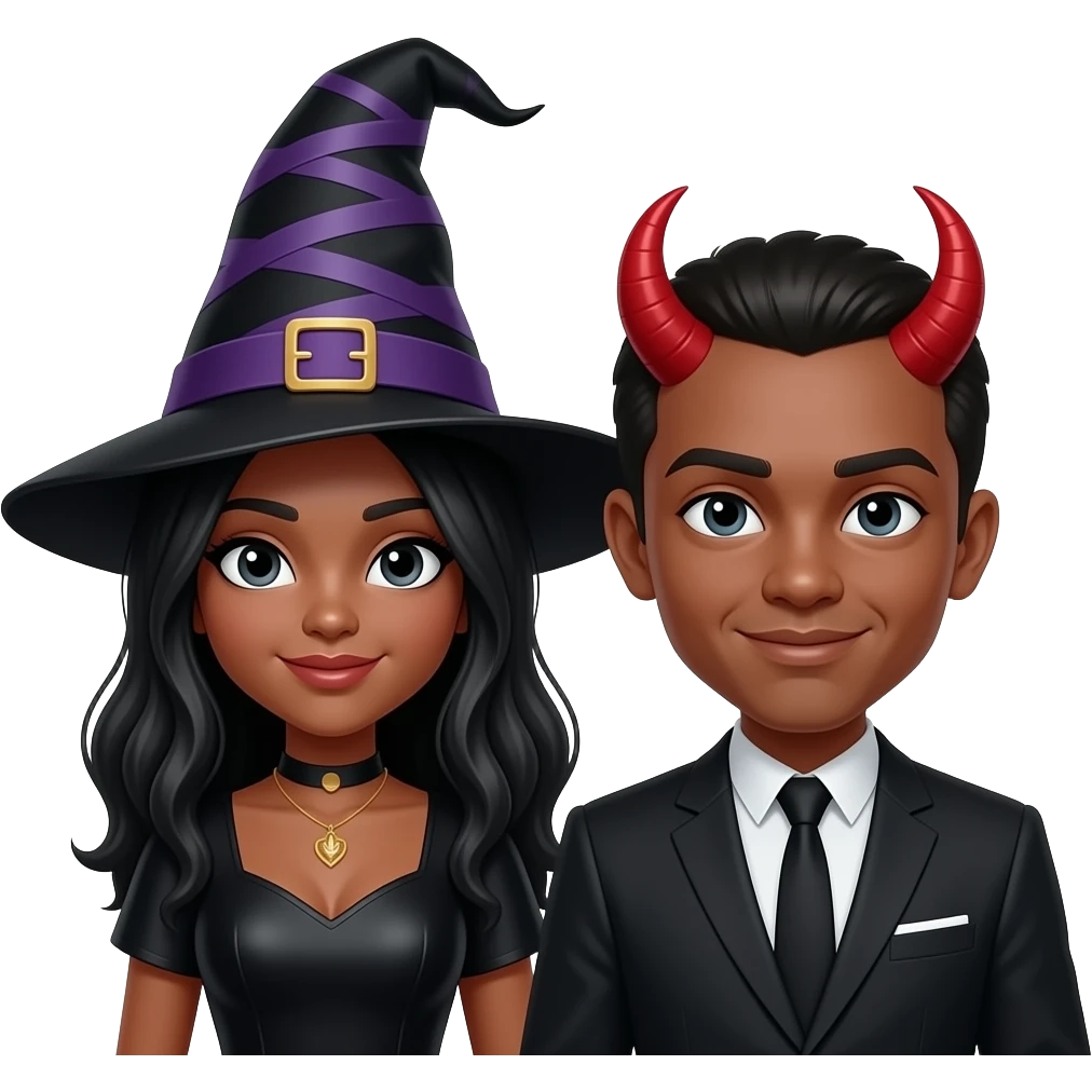 Witch and Devil dark duo emoji