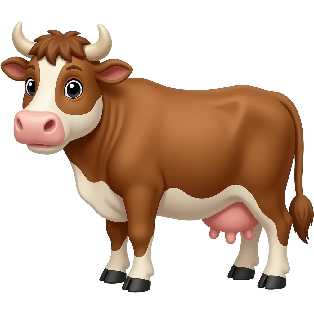 Cartoon brown cow emoji