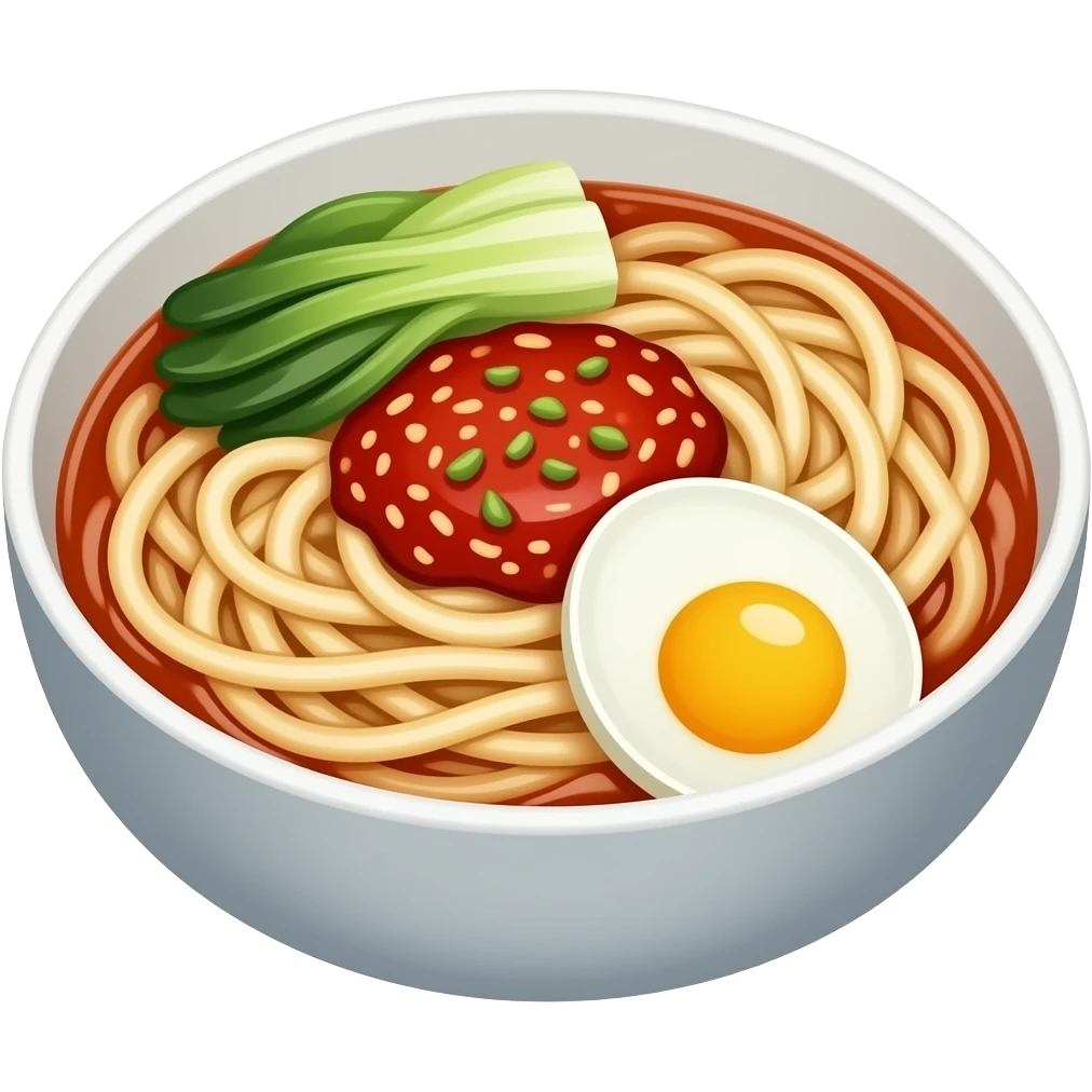 koreans style bibim noodle with spicy sauce no water emoji