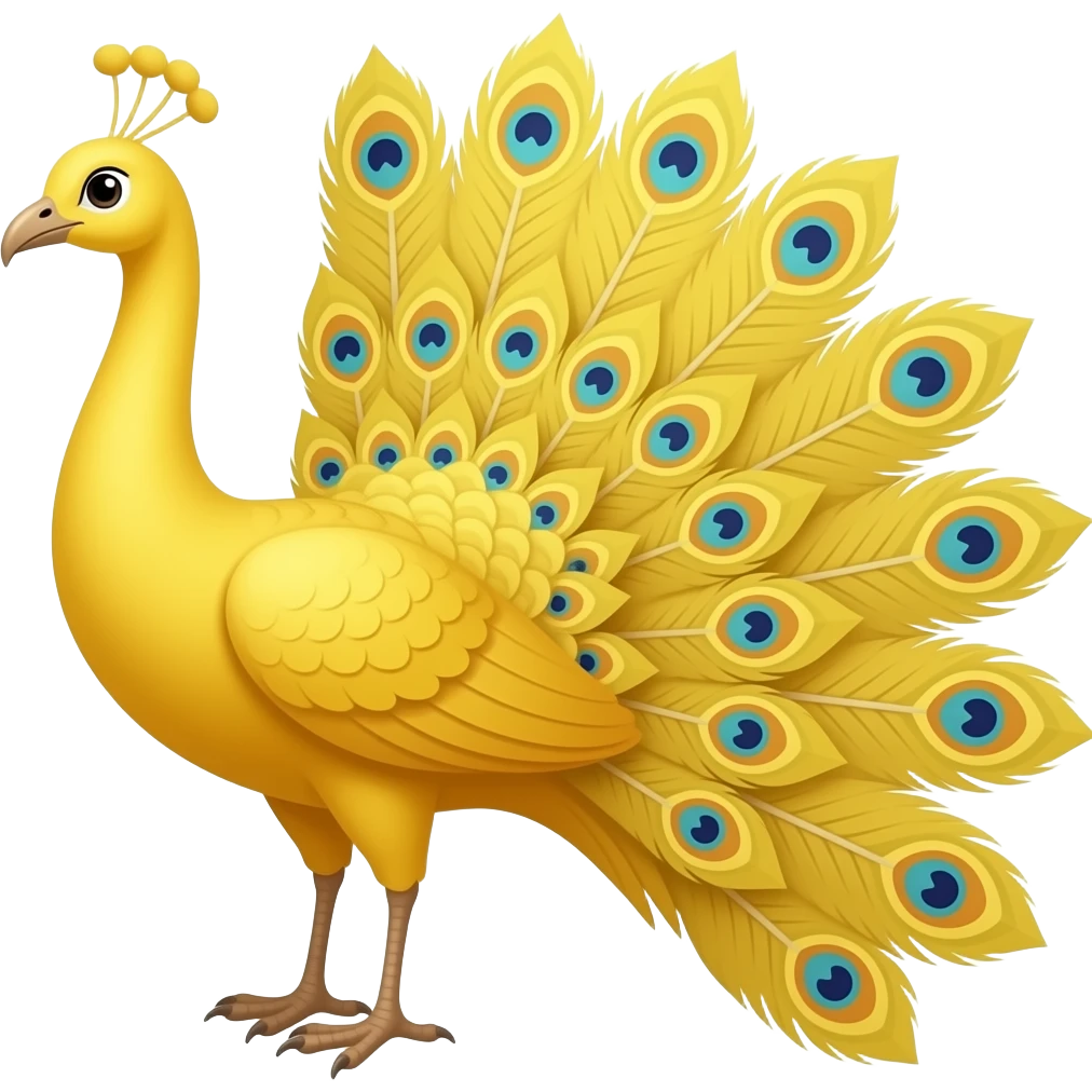 Yellow peacock emoji