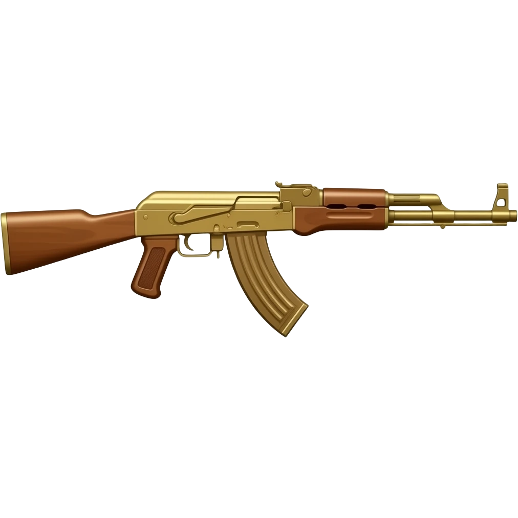 ใช้เป็น อิโมจิ ปืนกลยาว สีทอง AK47 emoji