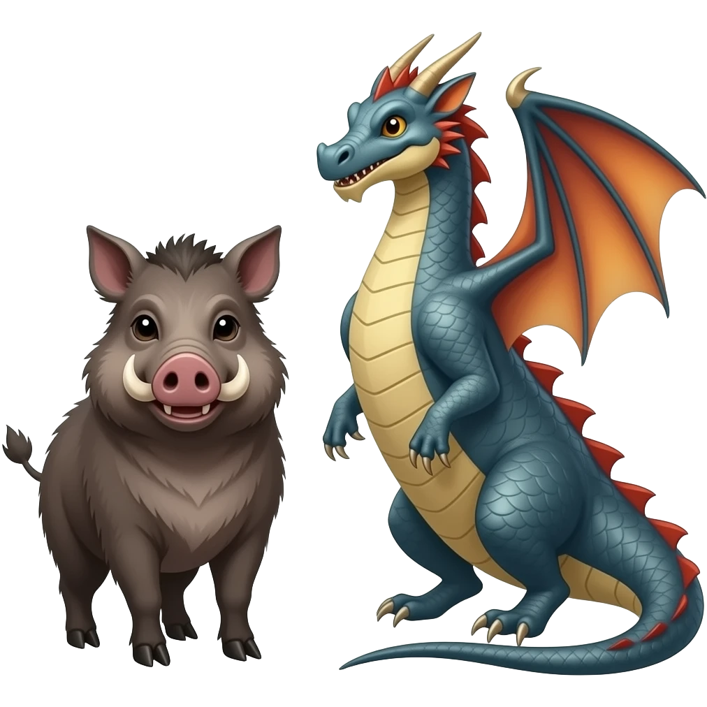 boar + dragon emoji