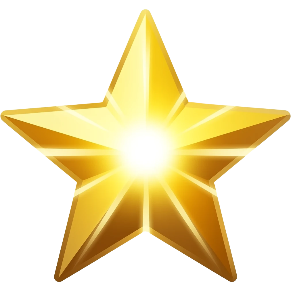 golden star with sparkles shooting out from the center emoji