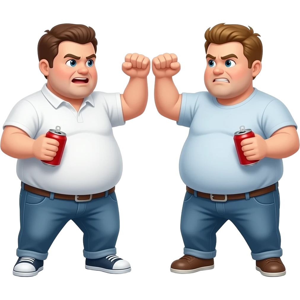 Bums fighting over cans emoji