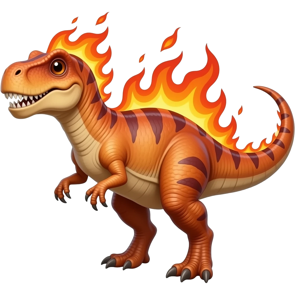 flaming dinosaur emoji