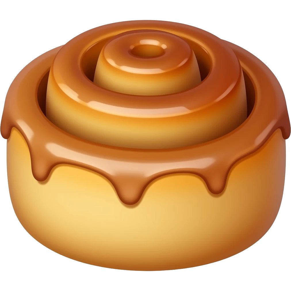 cinnamon roll with glaze emoji