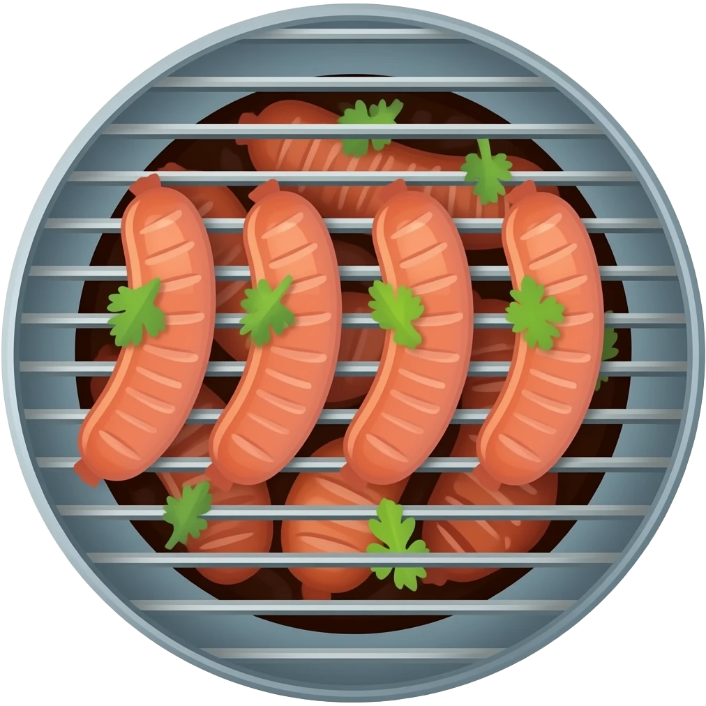 Saucisses qui font un barbecue emoji