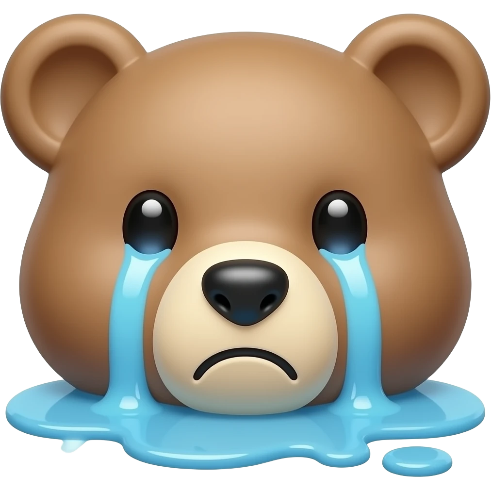 Emotionally Melting bear emoji