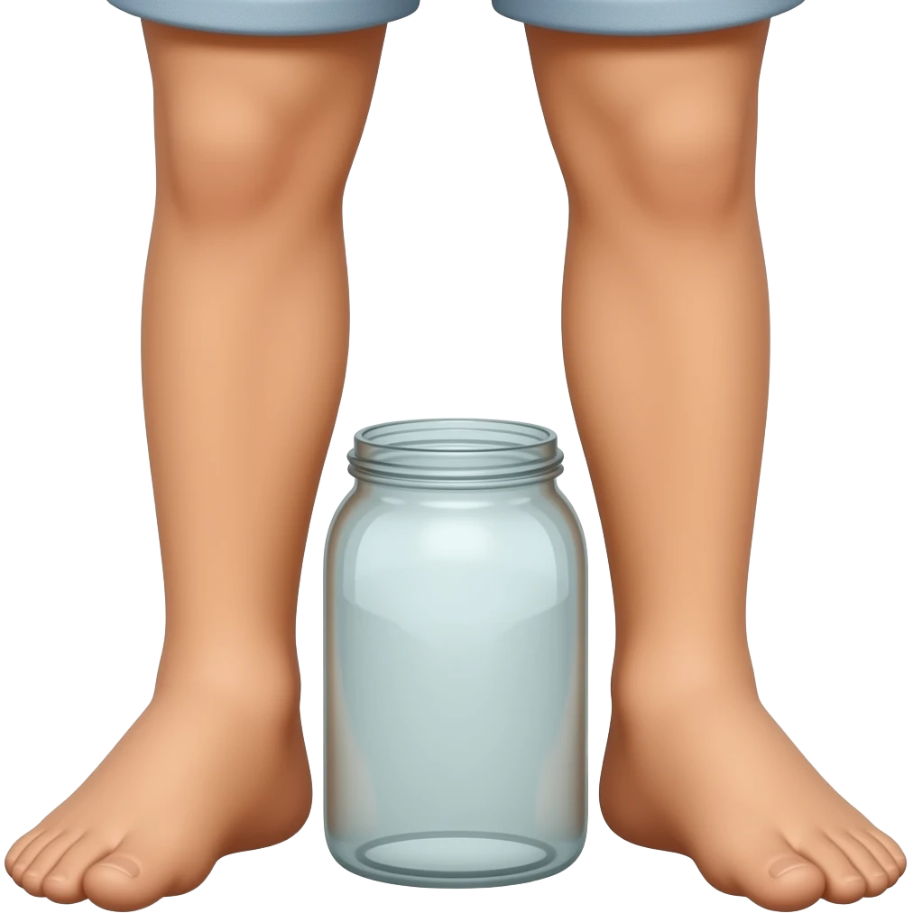 A jar standing between two legs emoji