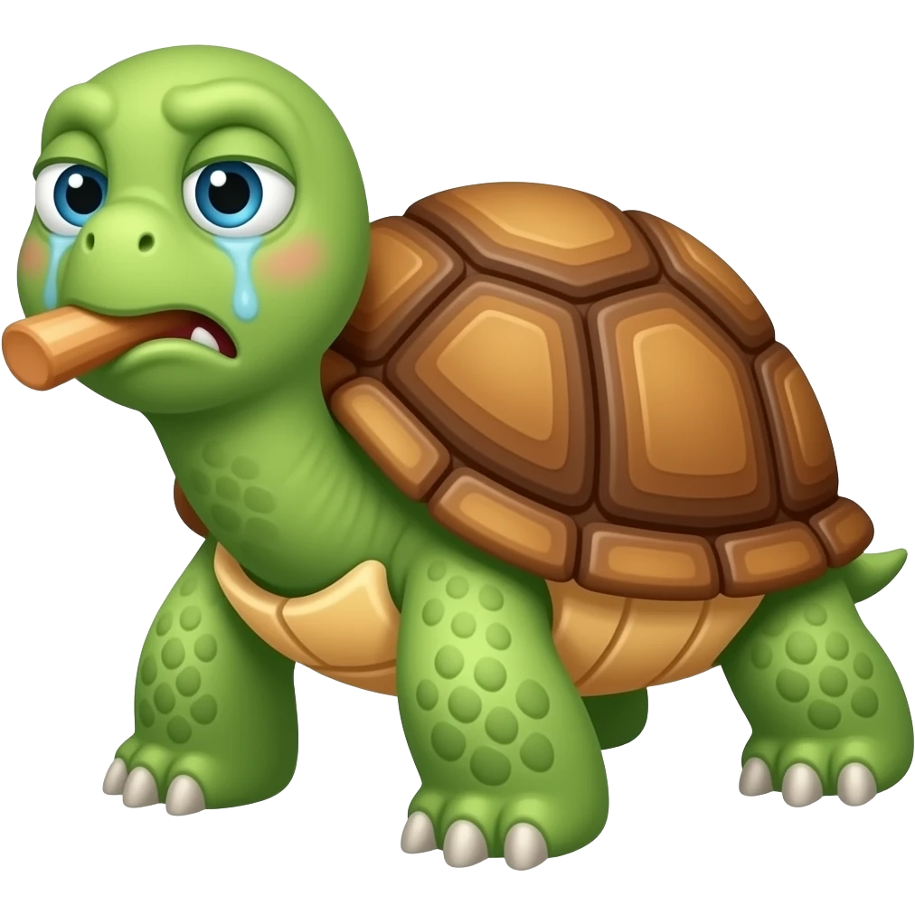Turtle biting upset emoji