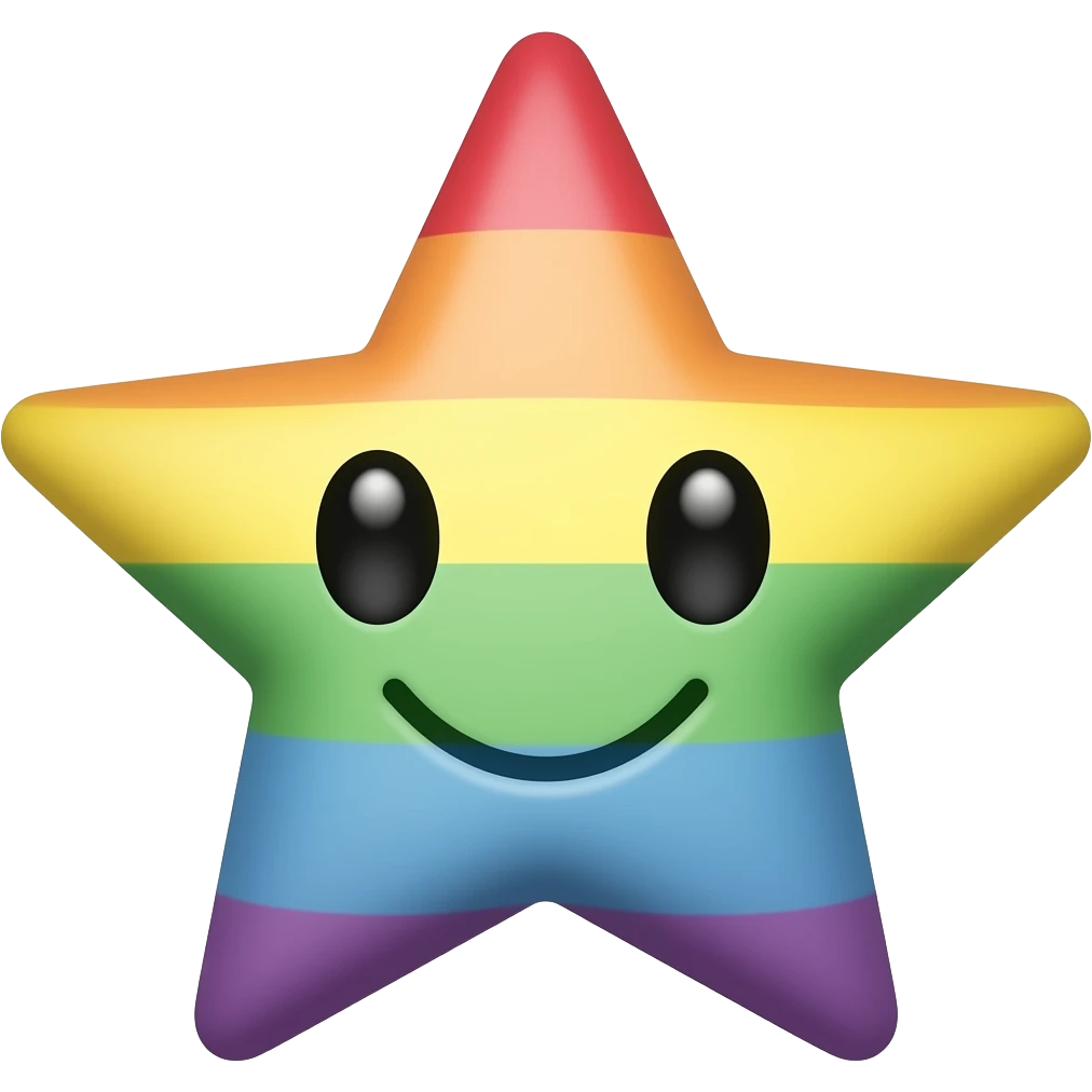 Rainbow star face emoji