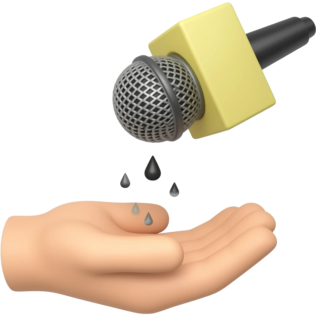 Hands dropping 🫳 microphone emoji