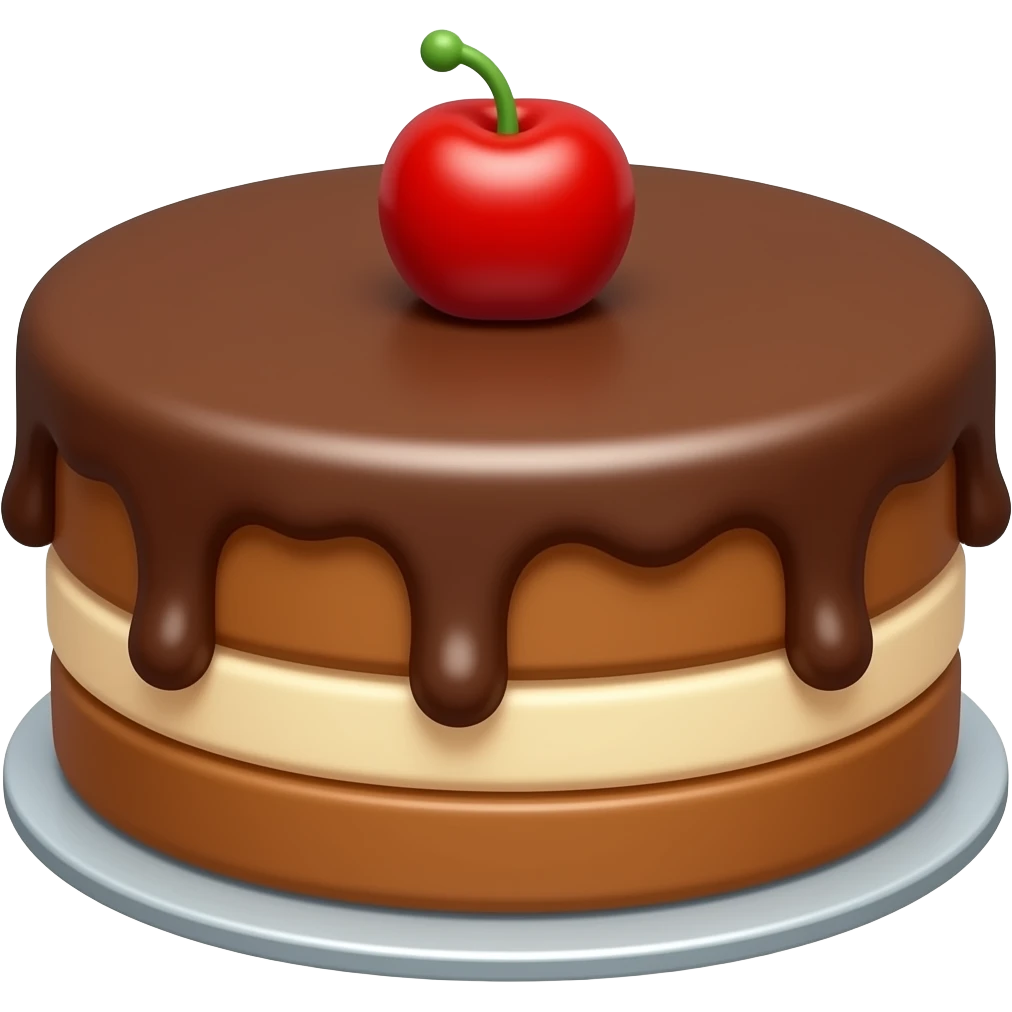 cartoonish chocolat cake emoji