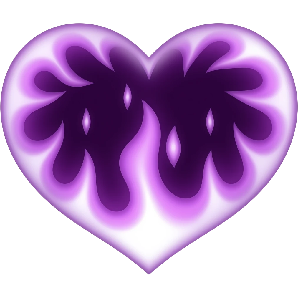 un fuego envuelto en una llama morada, el corazon debe ser morado y el fuego también emoji